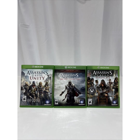 Assassin's Creed Xbox One Lot 3 Games Unity Ezio Collection Syndicate Tested - Picture 1 of 14